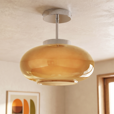 Retro plafondlamp taupe, Elba