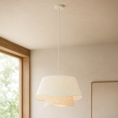 Landelijke hanglamp beige, Mimi