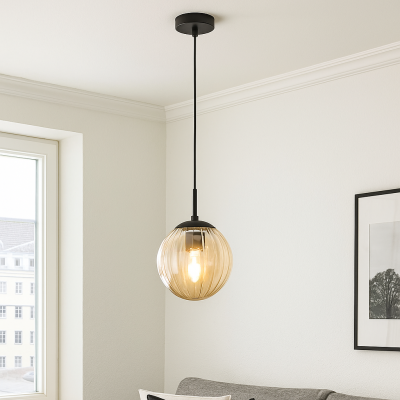 Retro hanglamp amber, Rifka