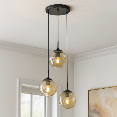 Retro hanglamp amber, Rifka