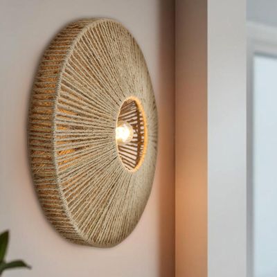 Landelijke wandlamp bruin, Sanny, met schakelaar