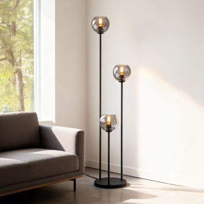 Design vloerlamp grijs, Giada, met schakelaar