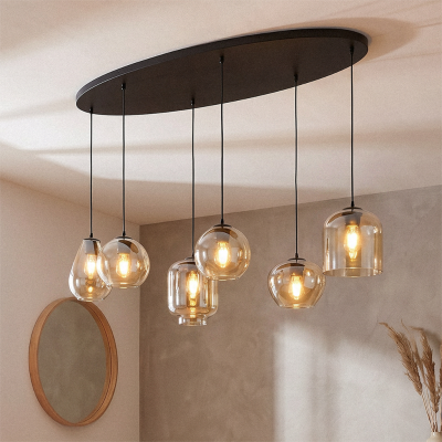 Moderne hanglamp amber, Caia