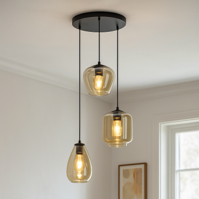 Moderne hanglamp amber, Caia