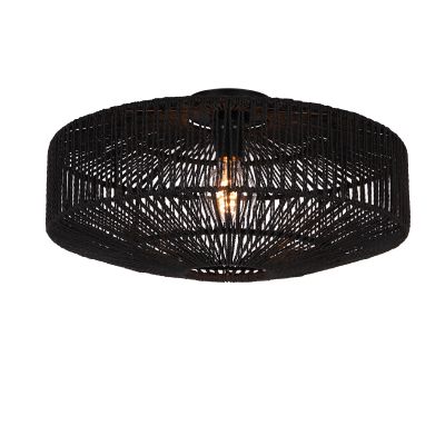 Landelijke plafondlamp zwart, Pippa
