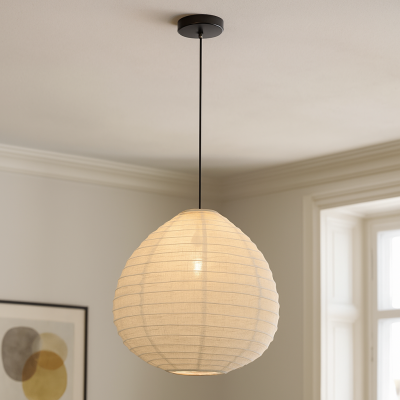 Landelijke hanglamp beige, Leila