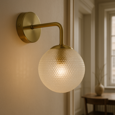 Retro wandlamp transparant, Johnson