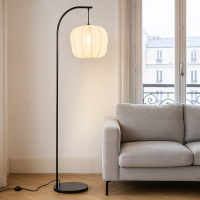 Moderne vloerlamp crème, Deborah, met schakelaar