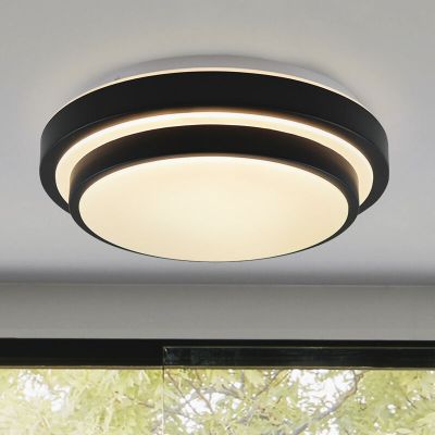 Moderne badkamer plafondlamp zwart, Jaro, 12W, 3000K LED, IP44