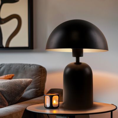 Moderne tafellamp zwart, Isha, met schakelaar