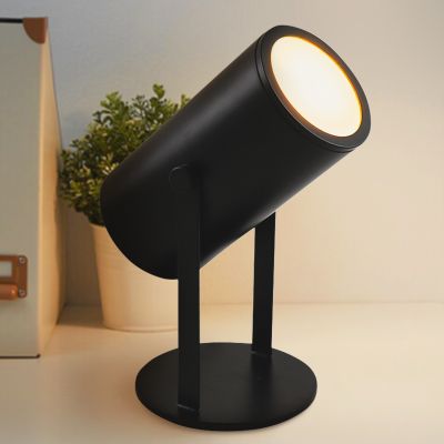 Moderne oplaadbare tafellamp zwart, Elko, 2W, 3000K LED, met schakelaar