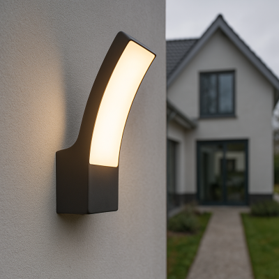 Moderne buitenlamp zwart, Manel, 12W, 3000K LED, IP44