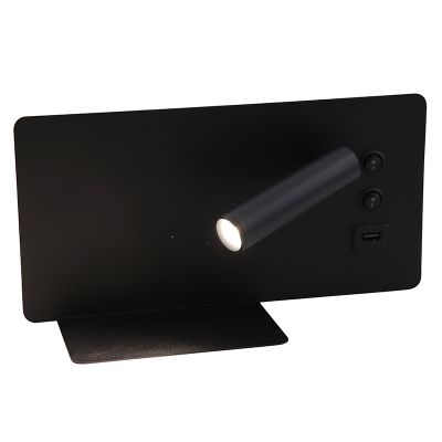 Moderne wandlamp zwart, Stanley, 10W, 4000K LED, met schakelaar