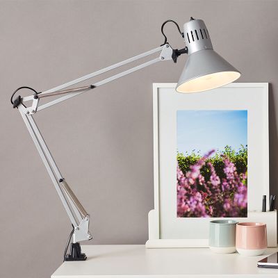 Metalen klemspot grijs, Katharina, met schakelaar