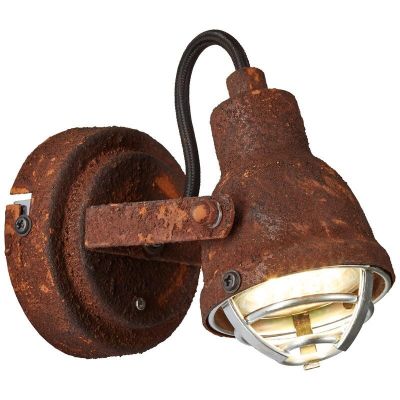Industriële wandlamp Abyga, roestbruin