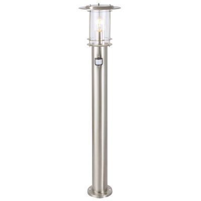 Metalen staande buitenlamp met bewegingssensor chroom, Shamayra, IP44