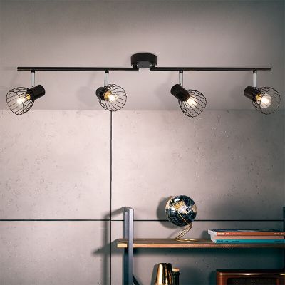 Industriële plafondspot Adama, zwart