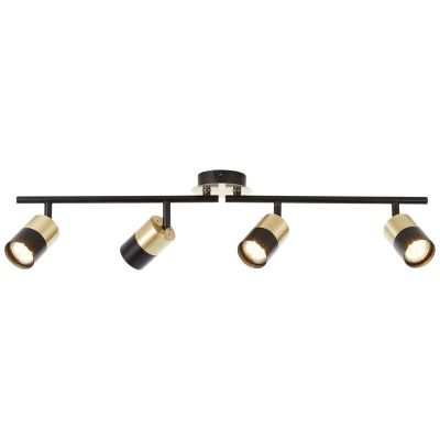 Moderne plafondlamp Cato, Geborsteld Messing, zwart