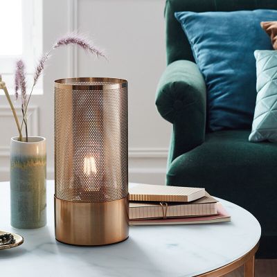 Moderne tafellamp messing, Albina, met schakelaar