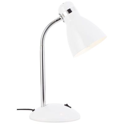 Kunststof bureaulamp wit, Santana, met schakelaar