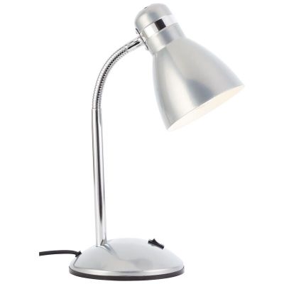Kunststof bureaulamp zilver, Santana, met schakelaar