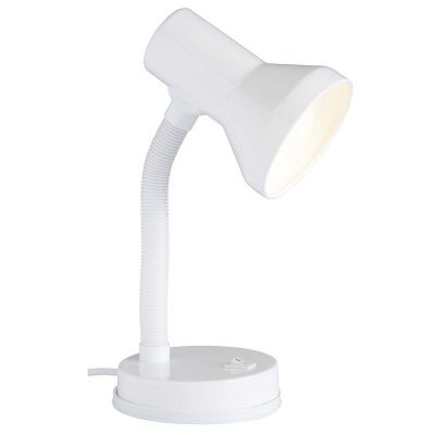 Kunststof bureaulamp wit, Loet, met schakelaar