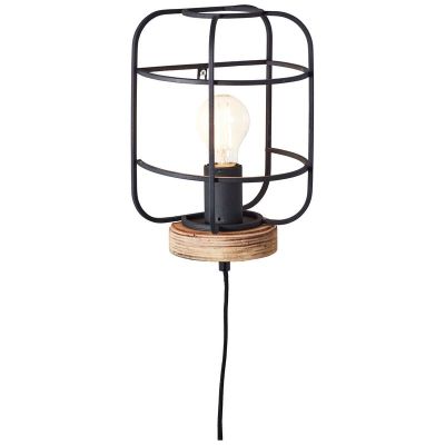 Industriële wandlamp Taede, Metaal, met aan/uit schakelaar op het snoer