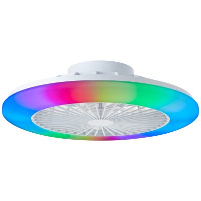 Moderne plafondventilator wit, Sofieke, 40W, RGBW LED, met afstandsbediening