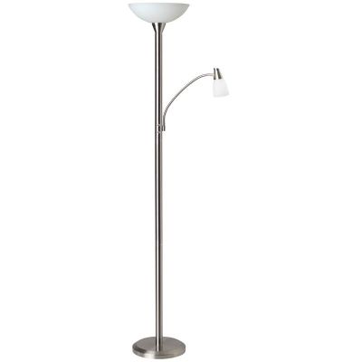 Moderne staande leeslamp chroom, Bernd, met schakelaar