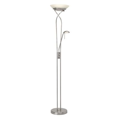 Moderne staande leeslamp chroom, Joann, 18W, 3000K LED, met schakelaar