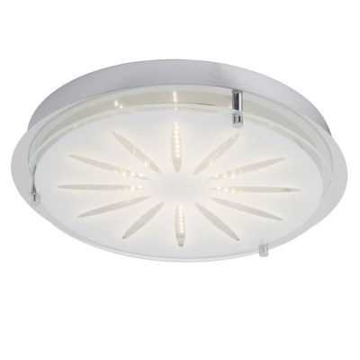 Chroom, Glas wandlamp Danae