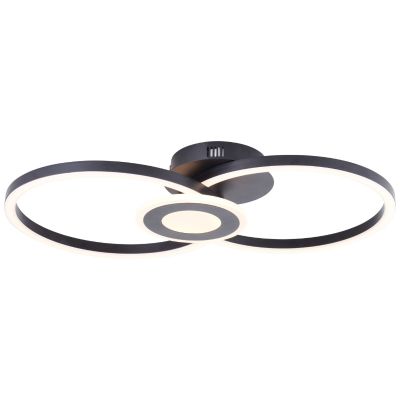 Design plafondlamp zwart, Volkert, 24W, 3000K LED