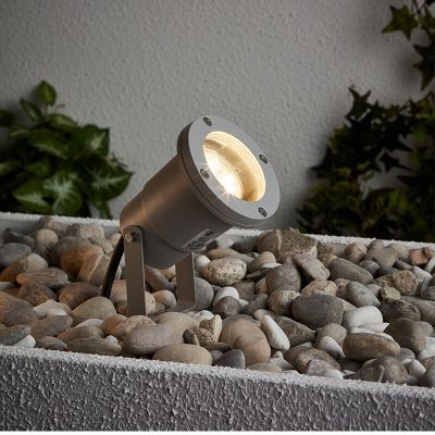 Grijze prikspot Shanna, Metaal, 3W warm wit LED