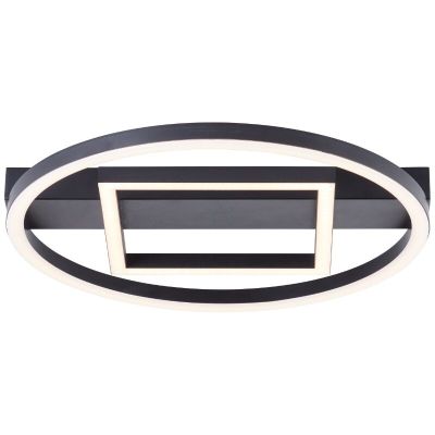 Design plafonnière zwart, Konrad, 20W, 3000K LED