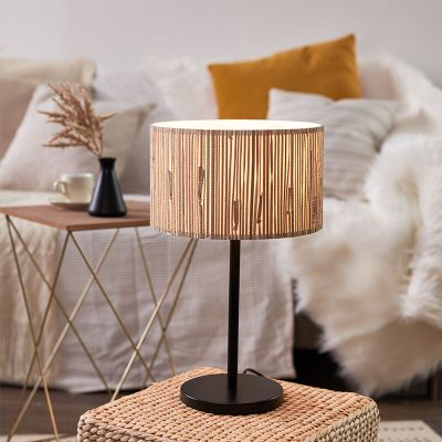 Landelijke tafellamp beige, Wenda, met schakelaar