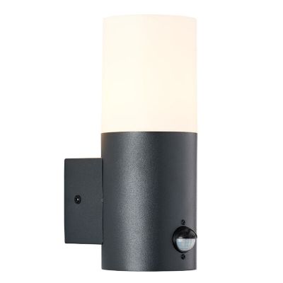 Moderne buiten wandlamp met bewegingssensor antraciet, Quenten, IP44