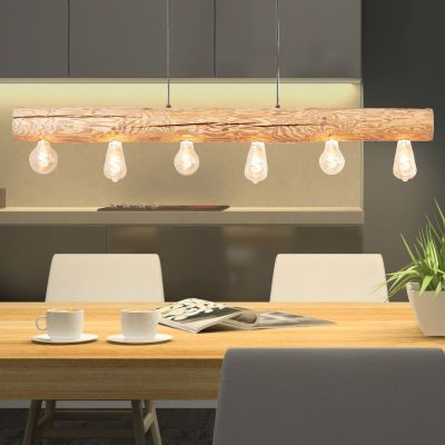 Houten hanglamp bruin, Sibren