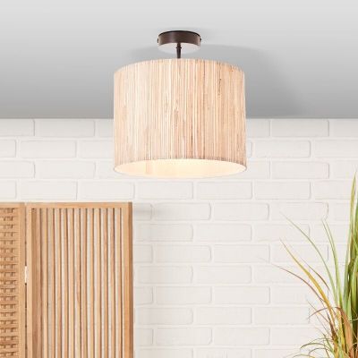 Landelijke plafondlamp beige, Wenda