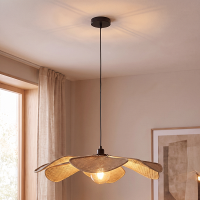 Landelijke hanglamp beige, Vere
