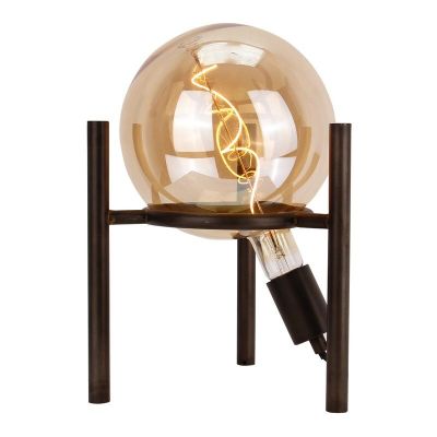 Zwarte tafellamp Alvin, metaal, retro