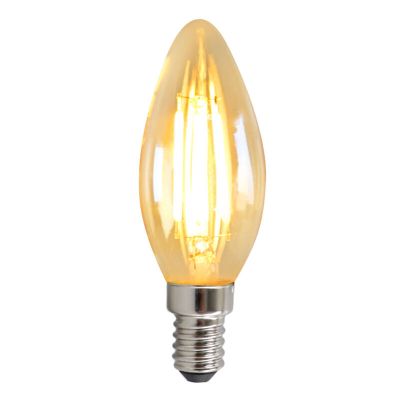 Dimbare Olucia E14 LED kaars, 3W, Amber glas, 2200k