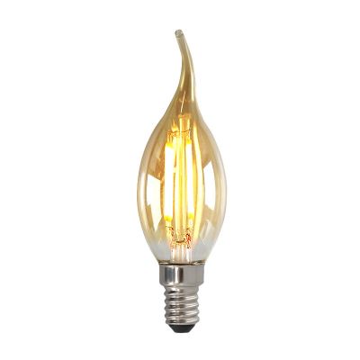 Dimbare Olucia E14 LED tipkaars, 3W, Amber glas, 2200k