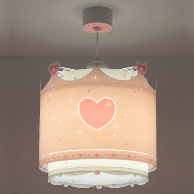 Roze kinder hanglamp Prinses, kunststof