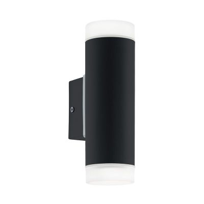 Zwarte moderne up down wandlamp staal, Marlies, IP44