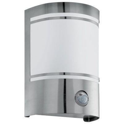 Zilveren moderne buiten wandlamp met bewegingssensor glas, Aartje, IP44