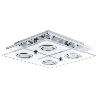 Chromen moderne plafonnière glas, Lusie
