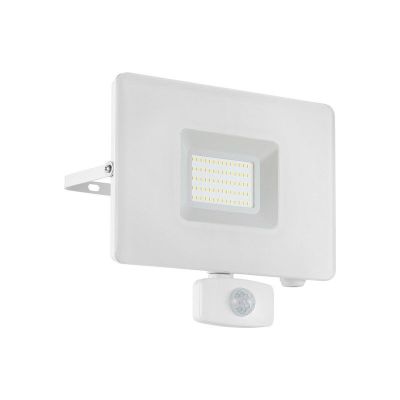 Witte buiten wandlamp met bewegingssensor aluminium, Joey, IP44