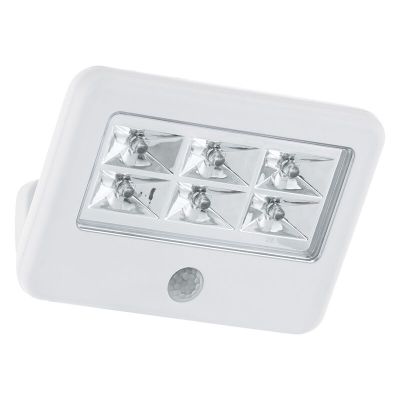 Witte buiten wandlamp met bewegingssensor kunststof, Patricia, 0,5W, 4000K LED, IP54