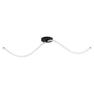Zwarte moderne plafonniere, Allal, staal, 12w 3000K (warm wit) LED