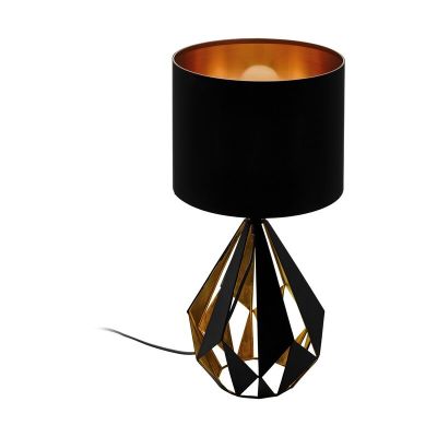 Zwarte design tafellamp staal, Acri, met schakelaar
